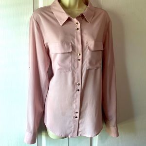 💗 IVANKA TRUMP FABULOUS Style! Dusty Rose Blouse. Long or Short Sleeve GORGEOUS